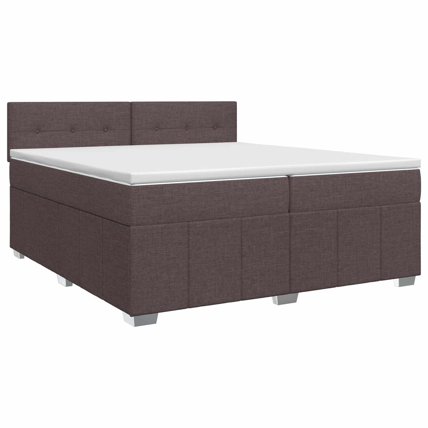 Boxmadras med topmadras Mørk Brun 200 x 200 cm Stof