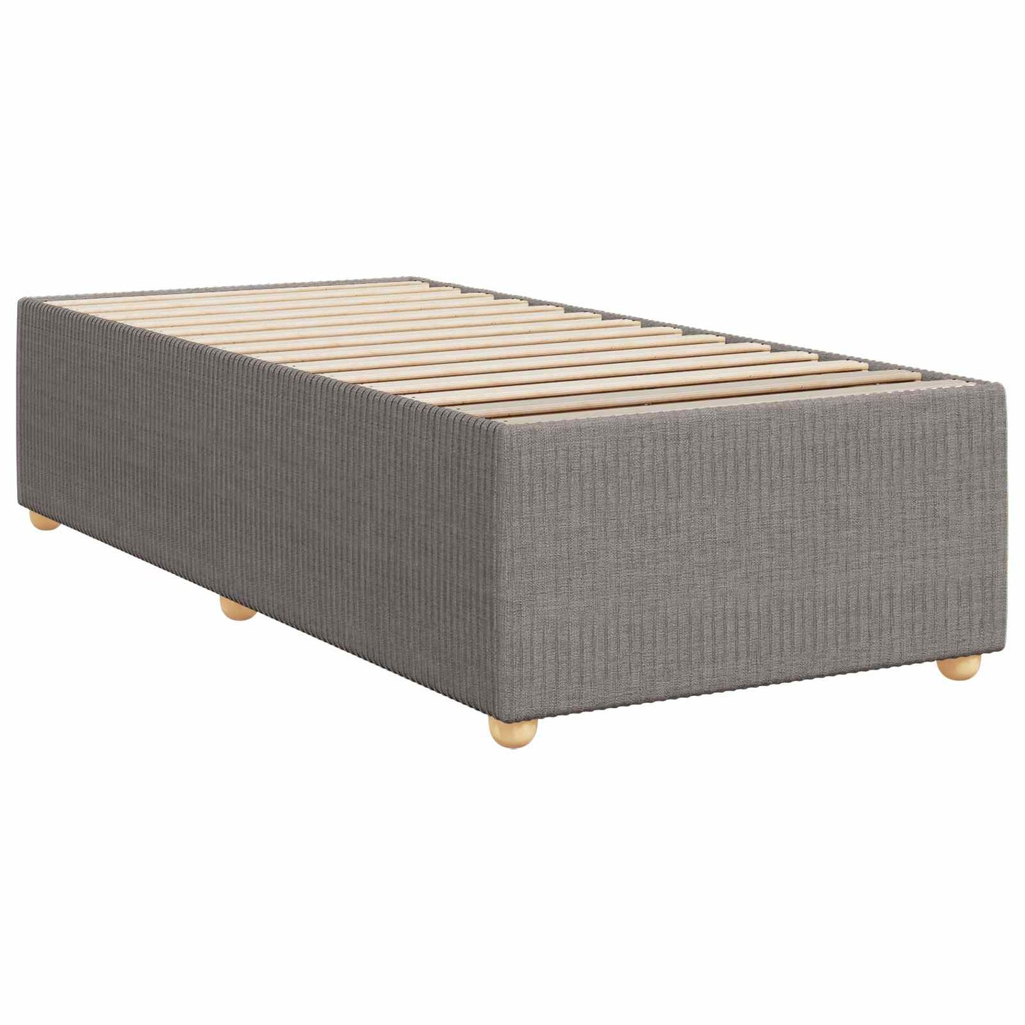 Boxmadras med topmadras med hovedgærde Gråbrun 80 x 200 cm Stof
