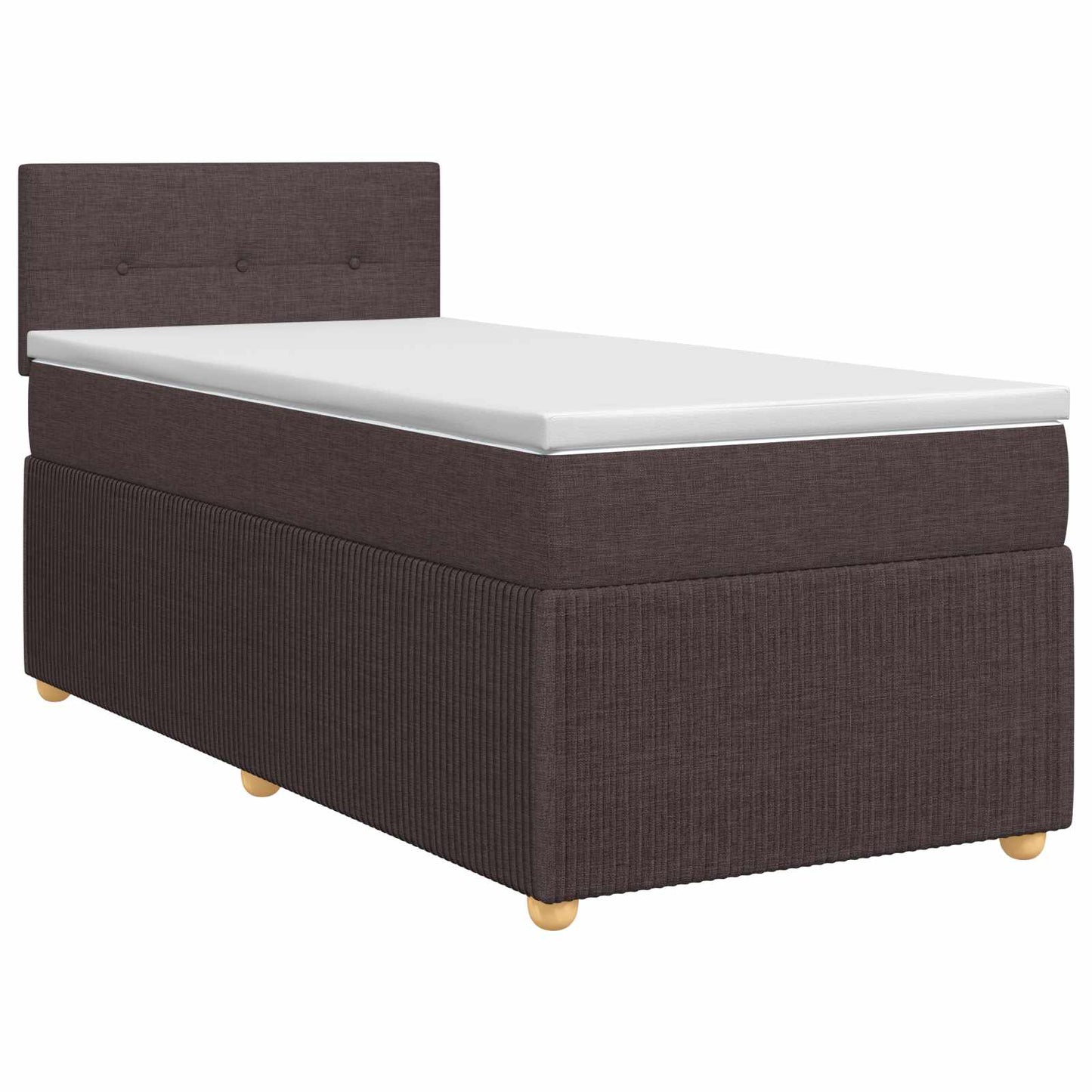 Boxmadras med topmadras Mørk Brun 80 x 200 cm Stof