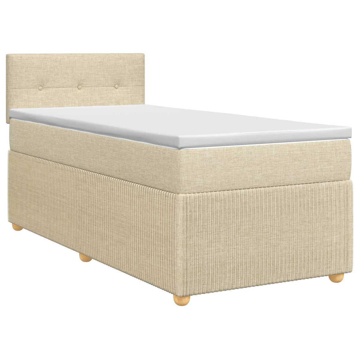 Boxmadras med topmadras Cremefarvet 80 x 200 cm Stof