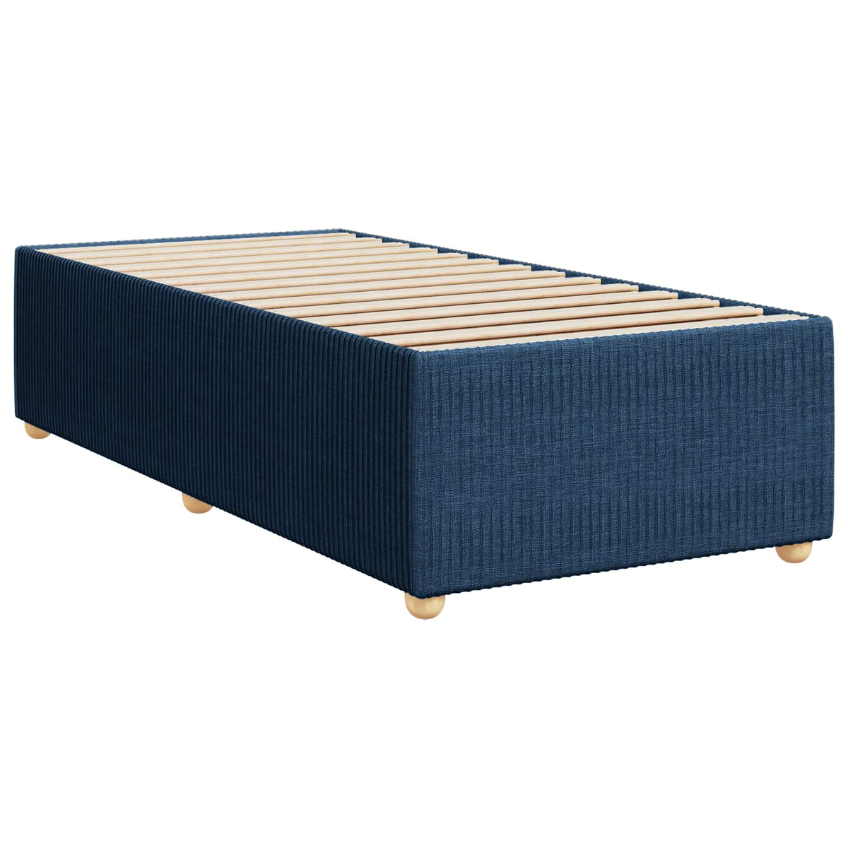 Boxmadras med topmadras med hovedgærde Blå 80 x 200 cm Stof