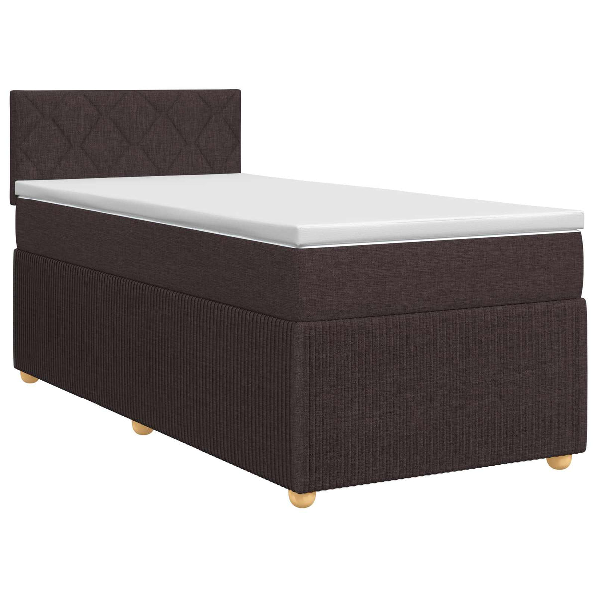Boxmadras med topmadras Mørk Brun 80 x 200 cm Stof
