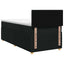 Boxmadras med topmadras med hovedgærde Sort 90 x 190 cm Stof