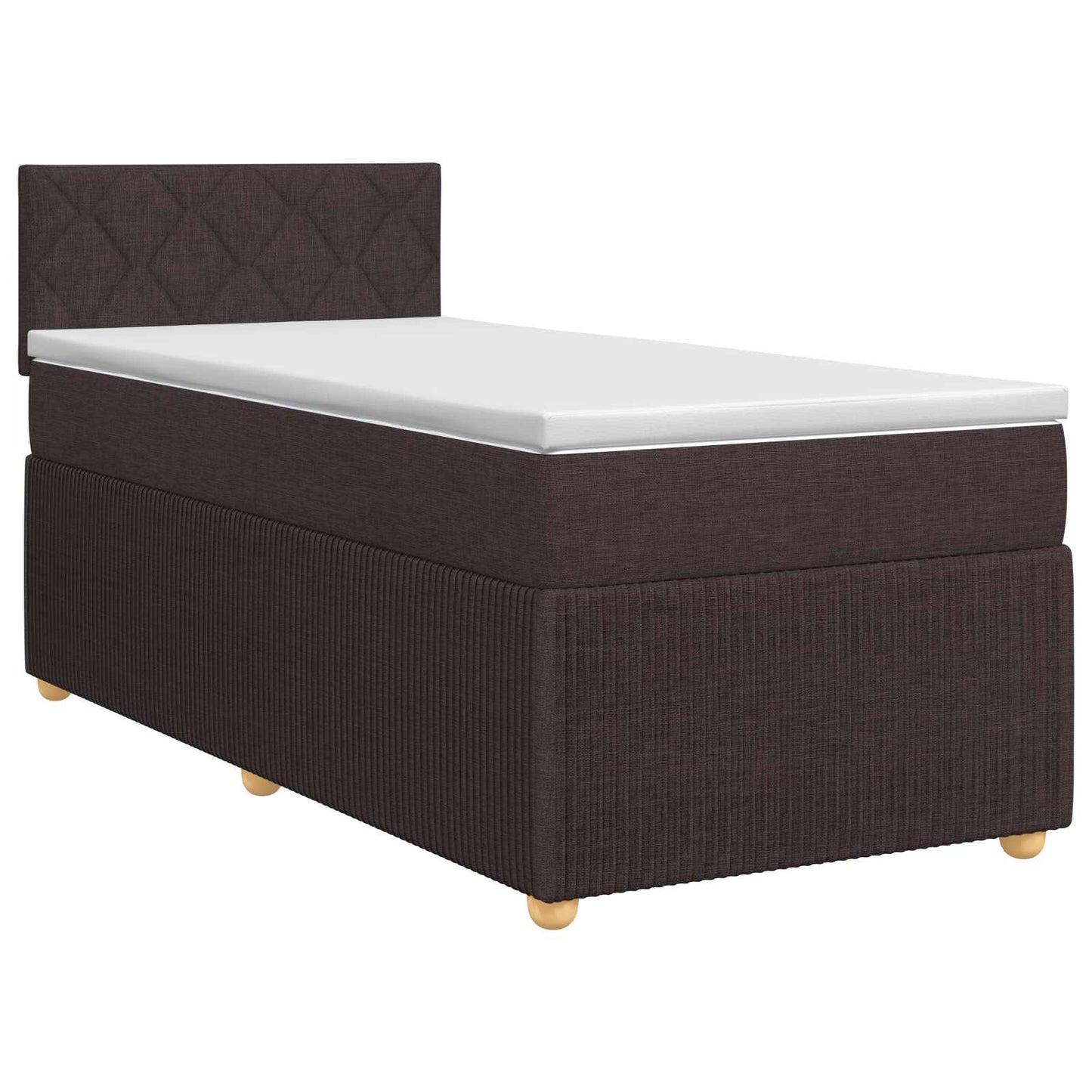 Boxmadras med topmadras Mørk Brun 90 x 190 cm Stof