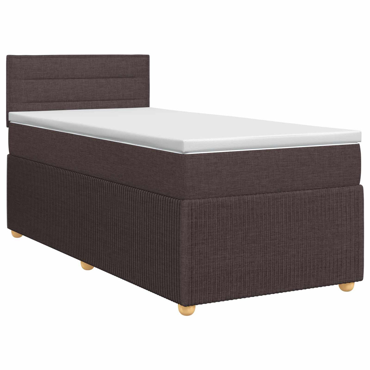 Boxmadras med topmadras Mørk Brun 90 x 200 cm Stof