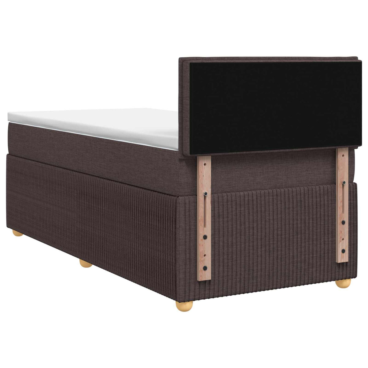 Boxmadras med topmadras Mørk Brun 90 x 200 cm Stof