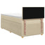 Boxmadras med topmadras Cremefarvet 90 x 200 cm Stof