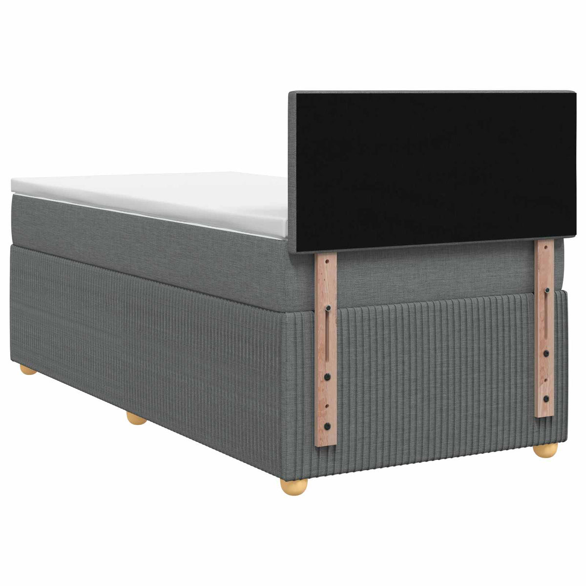 Boxmadras med topmadras Mørkegrå 90 x 200 cm Stof