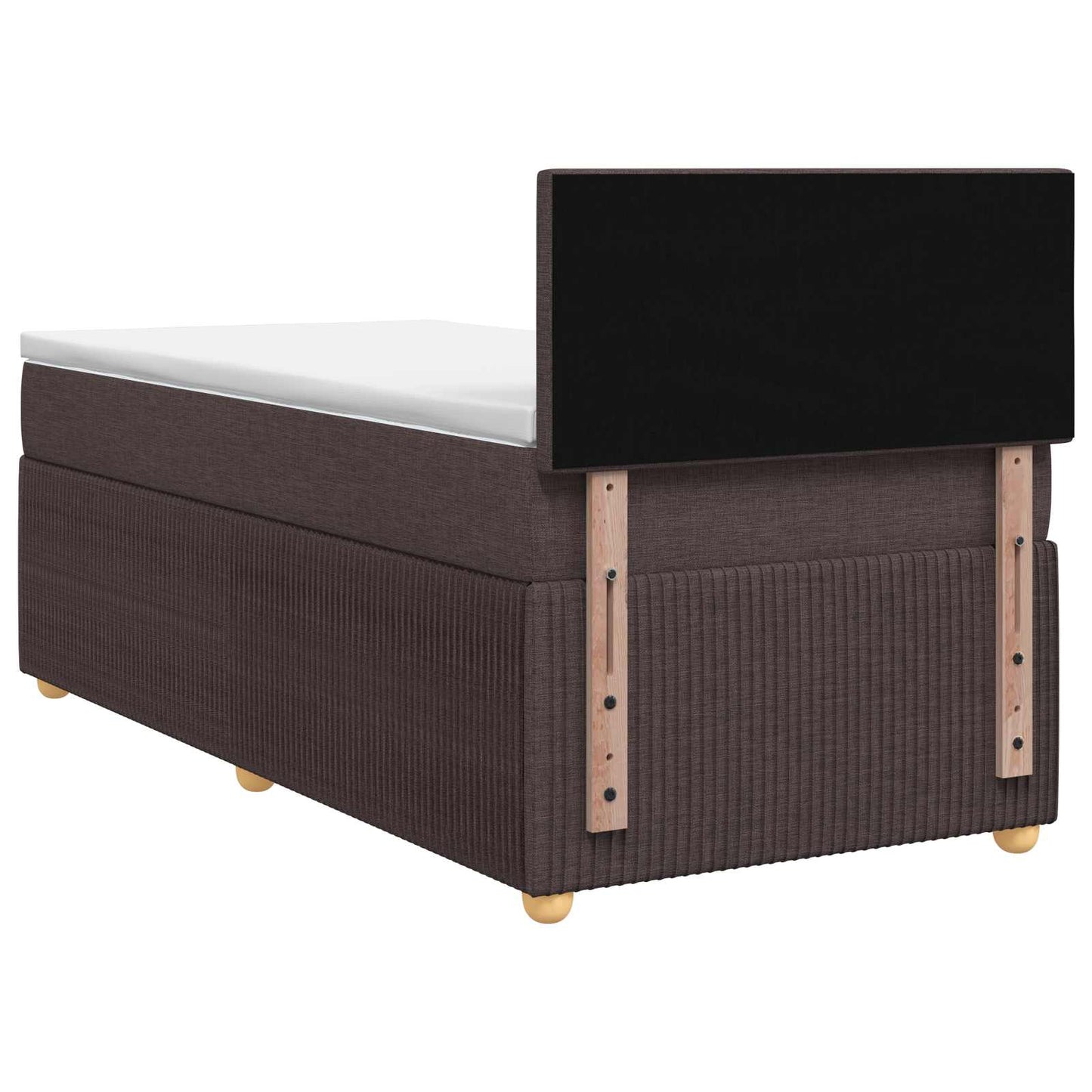 Boxmadras med topmadras Mørk Brun 90 x 200 cm Stof