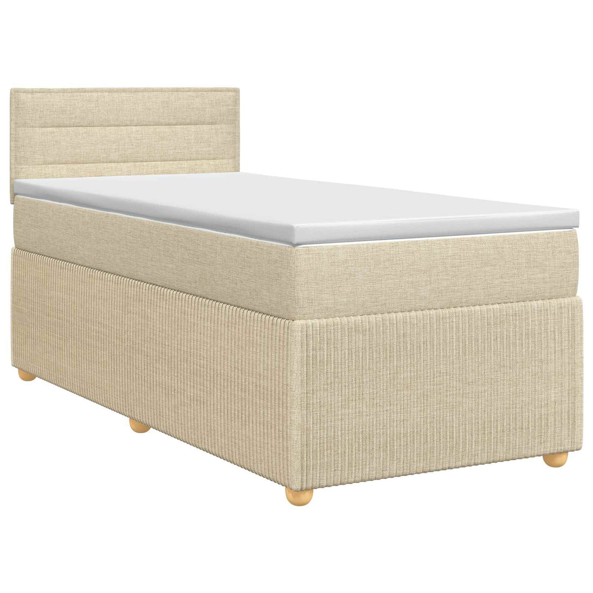 Boxmadras med topmadras Cremefarvet 100 x 200 cm Stof