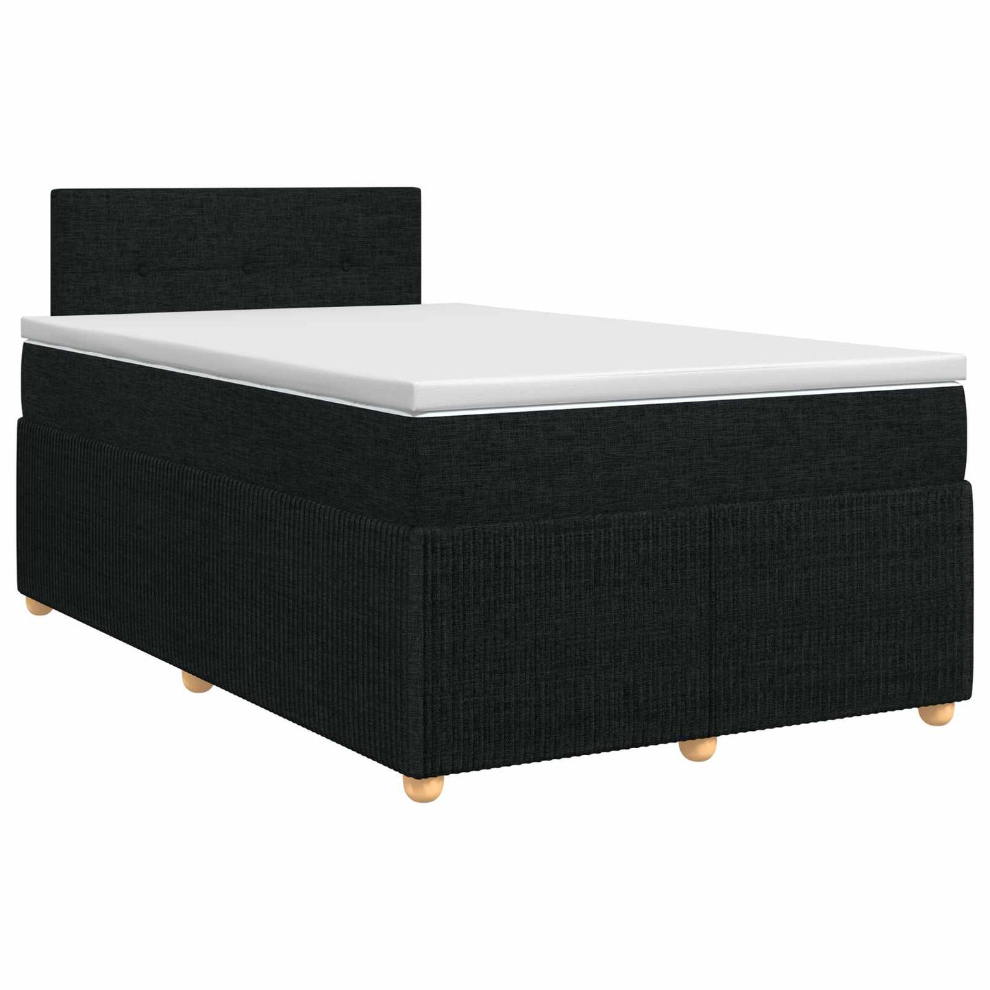 Boxmadras med topmadras med hovedgærde Sort 120 x 190 cm Stof