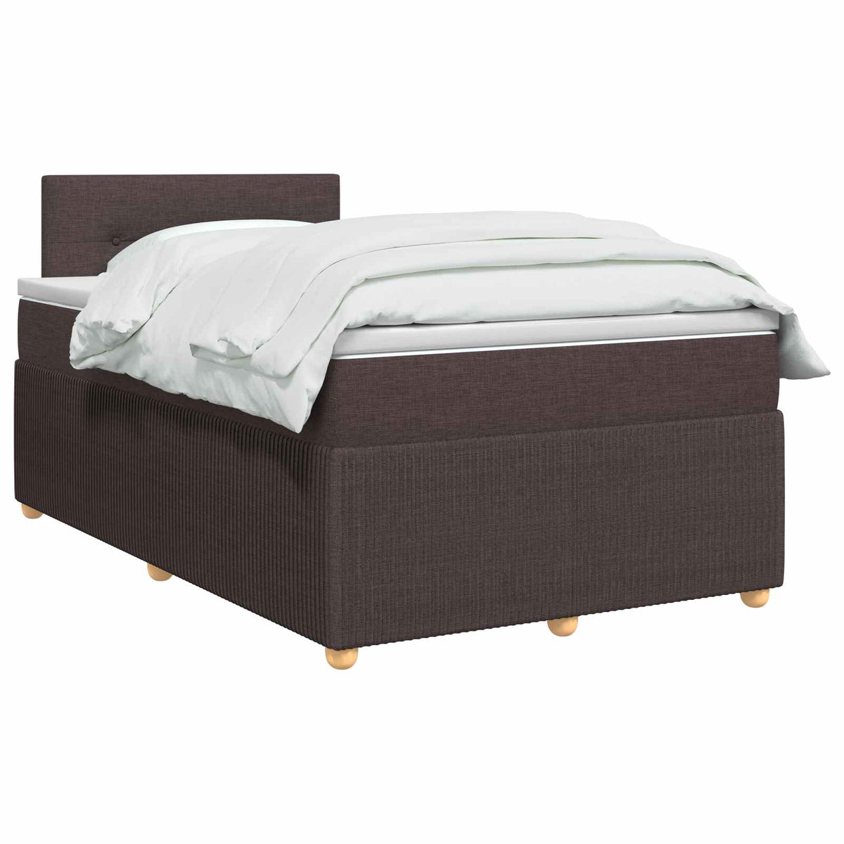 Boxmadras med topmadras Mørk Brun 120 x 190 cm Stof