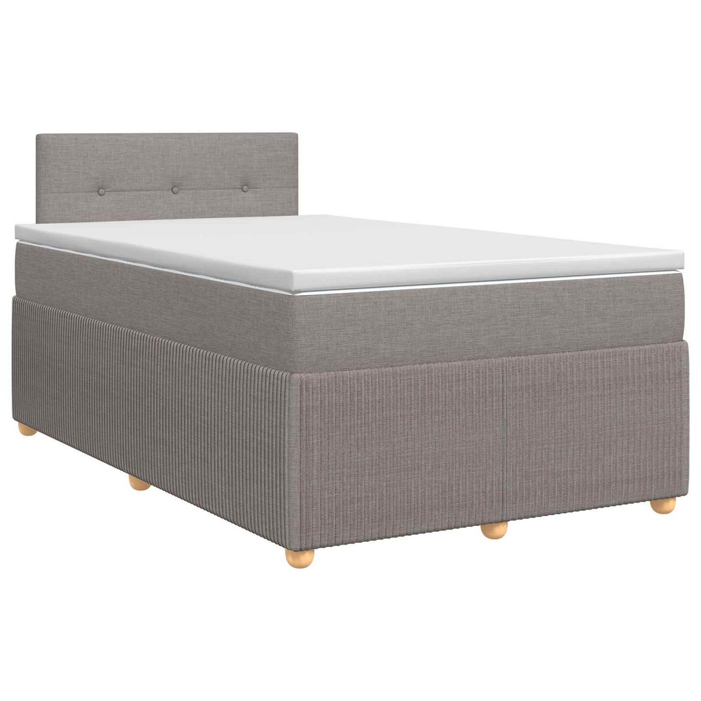 Boxmadras med topmadras Gråbrun 120 x 200 cm Stof