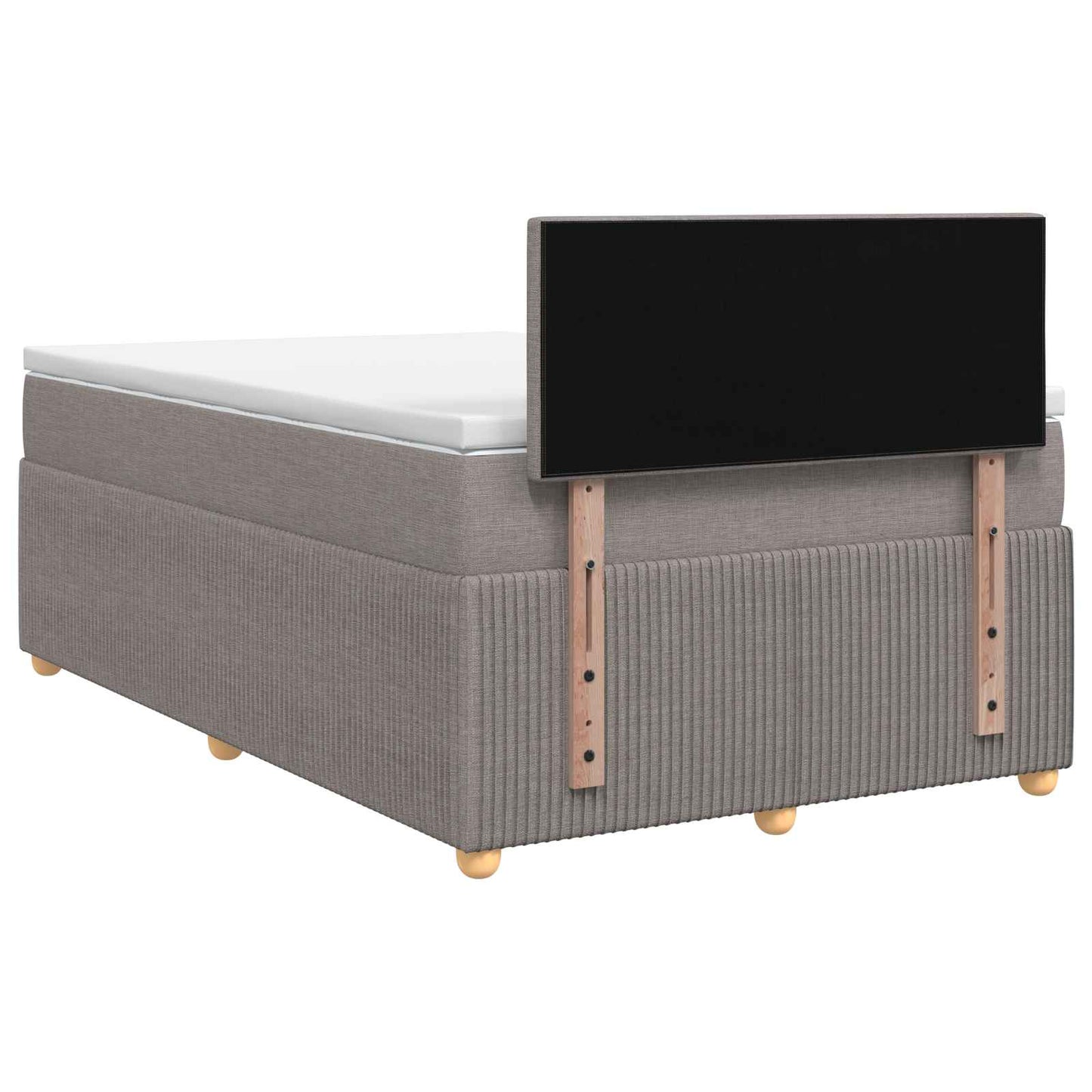 Boxmadras med topmadras Gråbrun 120 x 200 cm Stof