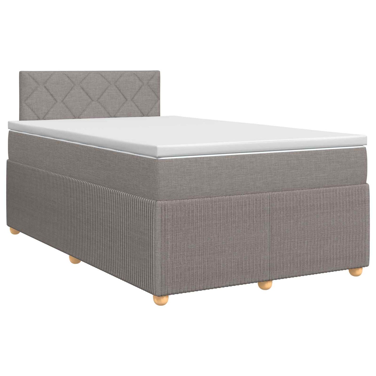 Boxmadras med topmadras Gråbrun 120 x 200 cm Stof