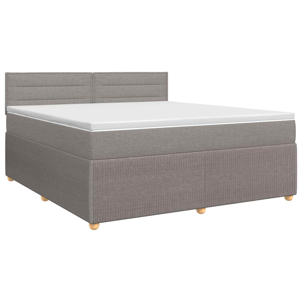 Boxmadras med topmadras Gråbrun 140 x 190 cm Stof