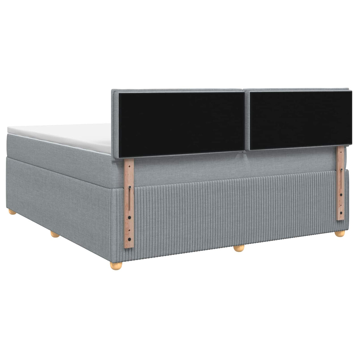 Boxmadras med topmadras Lysegrå 140 x 190 cm Stof