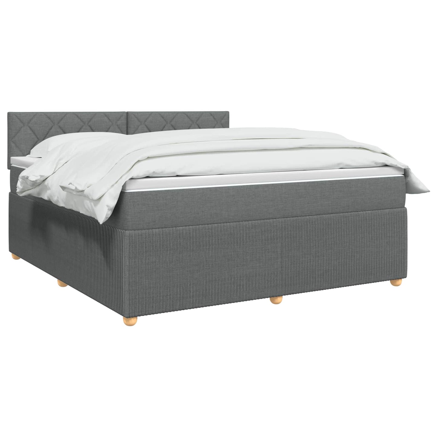 Boxmadras med topmadras Mørkegrå 140 x 190 cm Stof