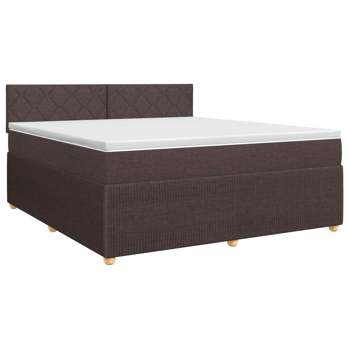 Boxmadras med topmadras Mørk Brun 140 x 190 cm Stof