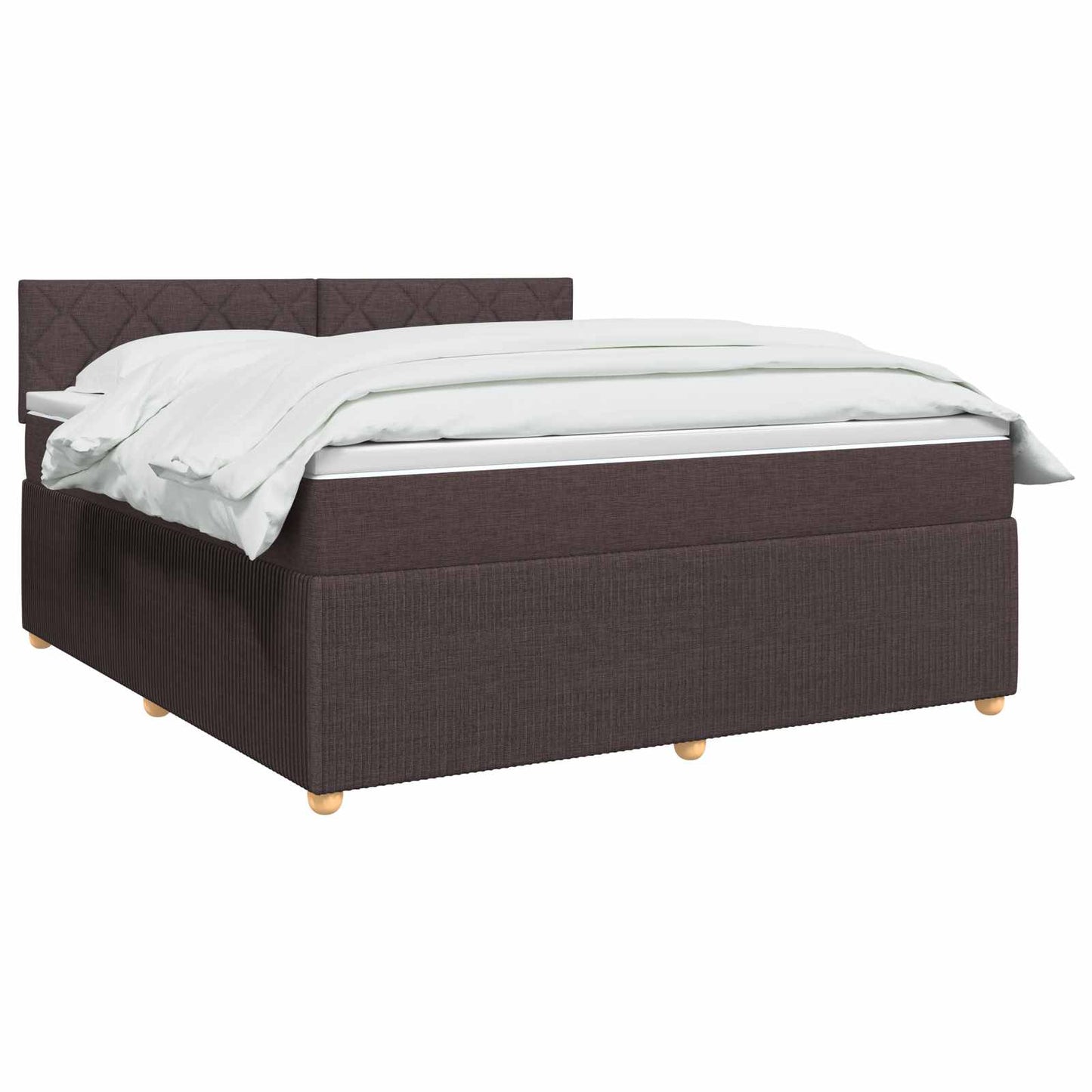 Boxmadras med topmadras Mørk Brun 140 x 190 cm Stof