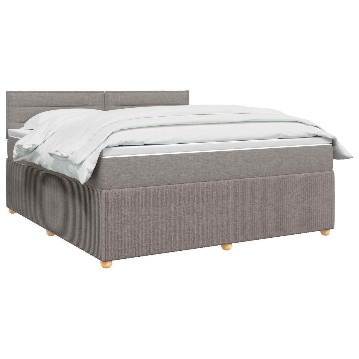 Boxmadras med topmadras Gråbrun 140 x 200 cm Stof