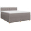 Boxmadras med topmadras Gråbrun 140 x 200 cm Stof