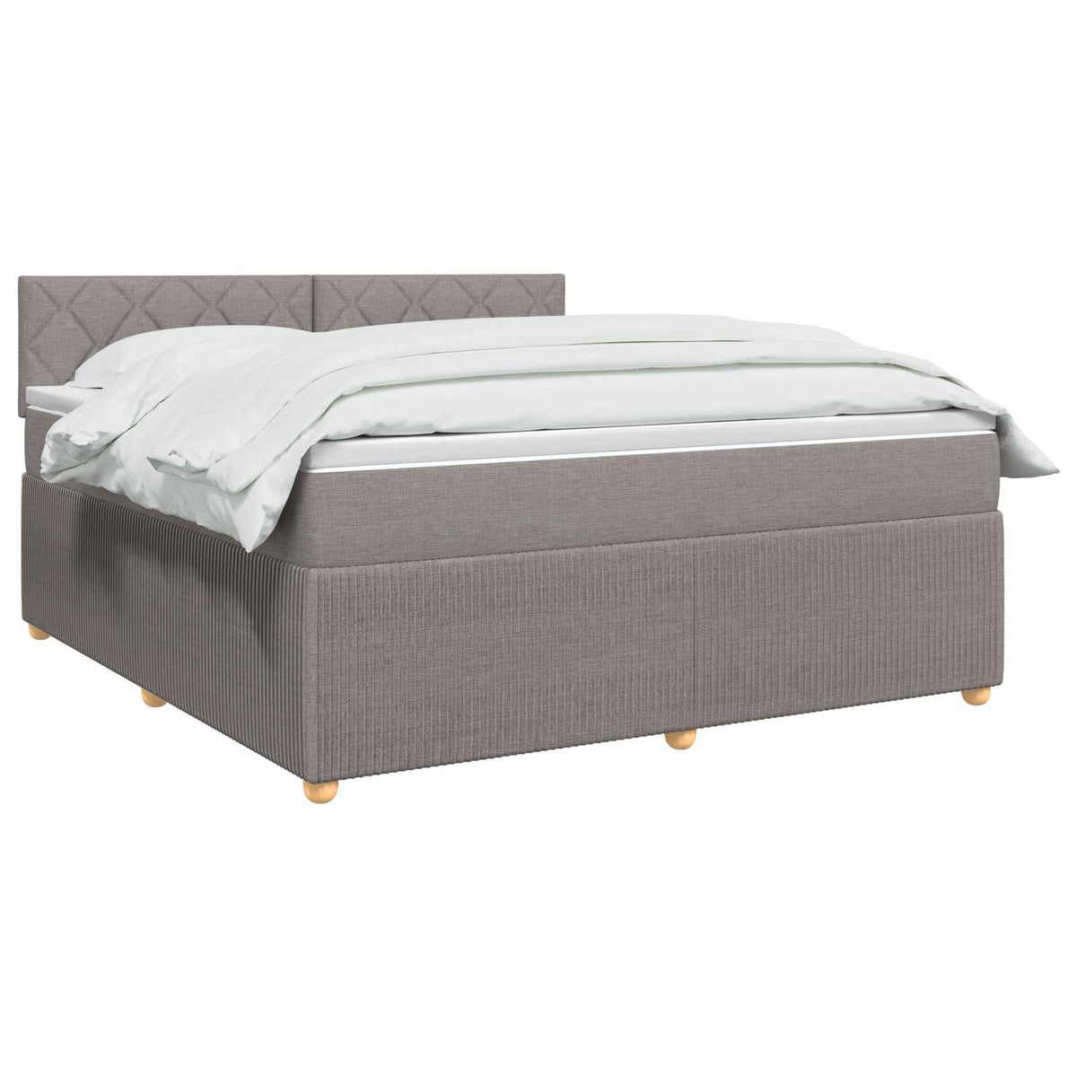 Boxmadras med topmadras Gråbrun 140 x 200 cm Stof