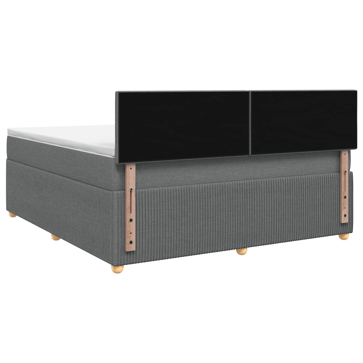 Boxmadras med topmadras Mørkegrå 160 x 200 cm Stof