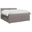 Boxmadras med topmadras Gråbrun 160 x 200 cm Stof