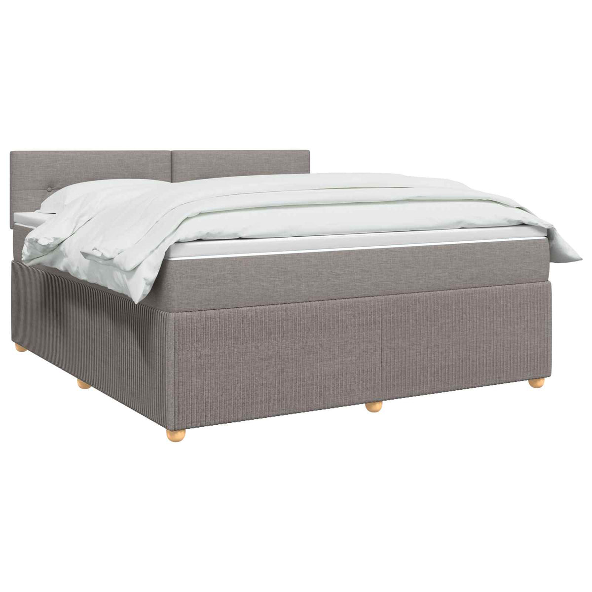 Boxmadras med topmadras Gråbrun 160 x 200 cm Stof