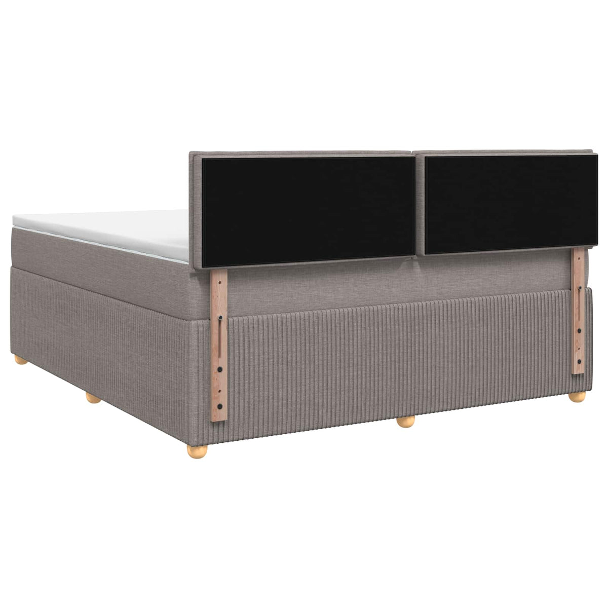Boxmadras med topmadras Gråbrun 180 x 200 cm Stof