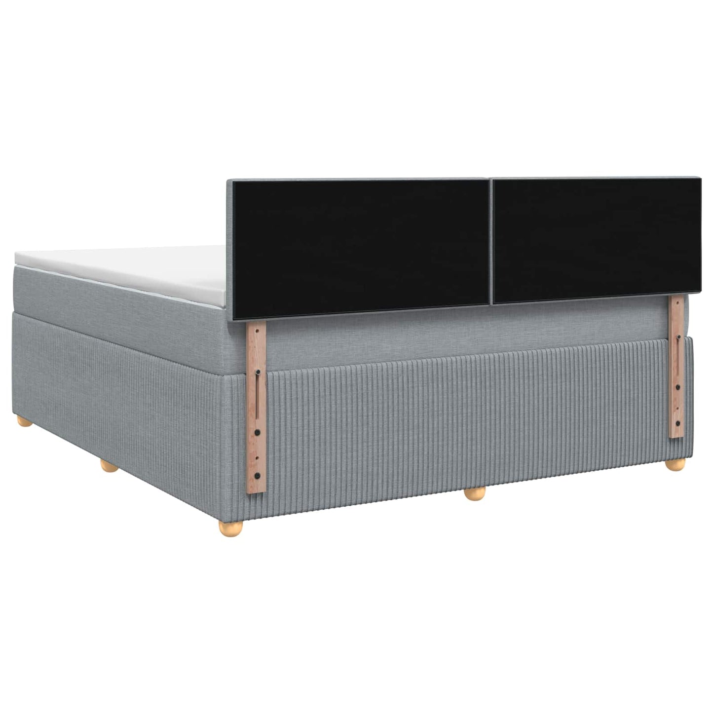 Boxmadras med topmadras Lysegrå 180 x 200 cm Stof
