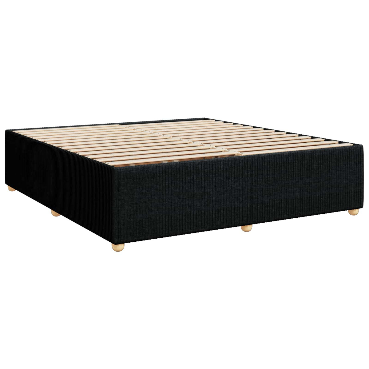 Boxmadras med topmadras med hovedgærde Sort 180 x 200 cm Stof