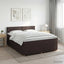 Boxmadras med topmadras Mørk Brun 180 x 200 cm Stof