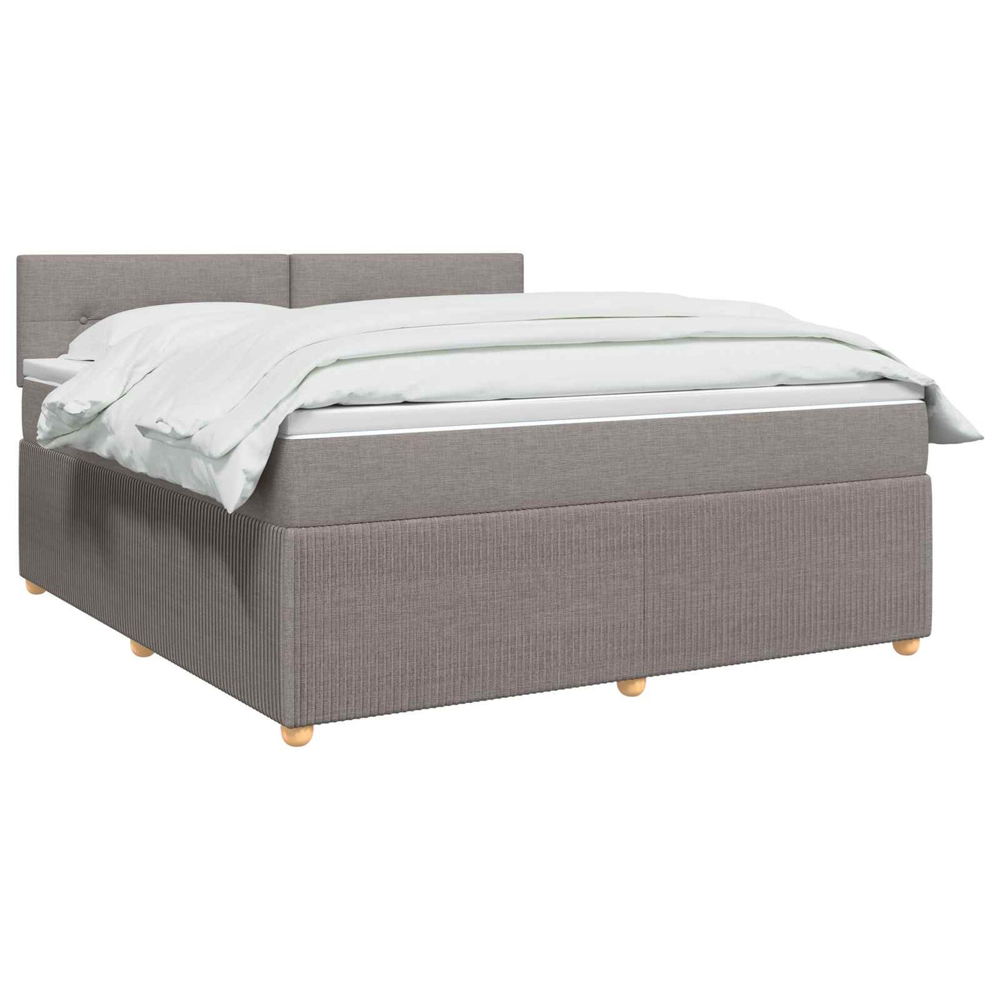 Boxmadras med topmadras Gråbrun 180 x 200 cm Stof
