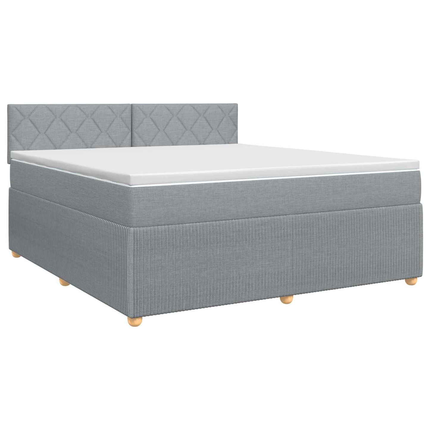 Boxmadras med topmadras Lysegrå 180 x 200 cm Stof
