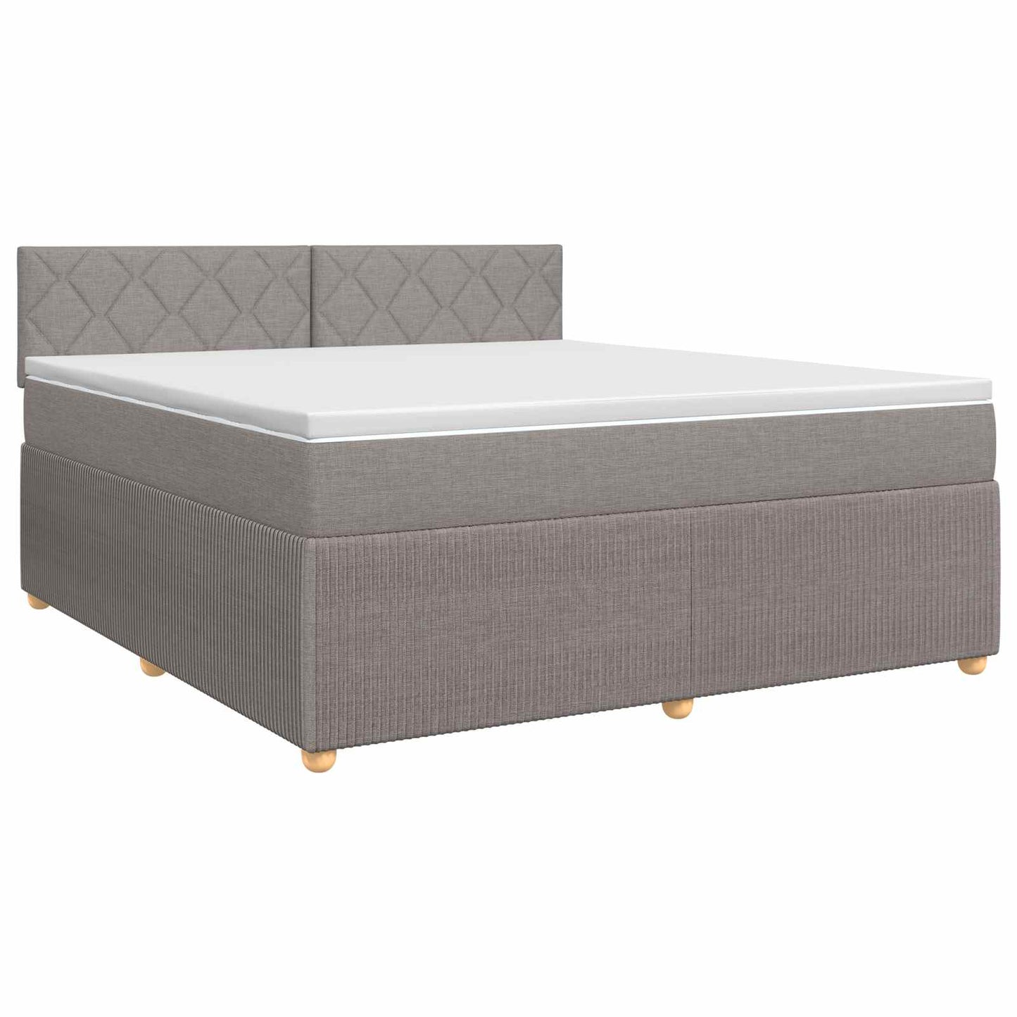 Boxmadras med topmadras Gråbrun 180 x 200 cm Stof