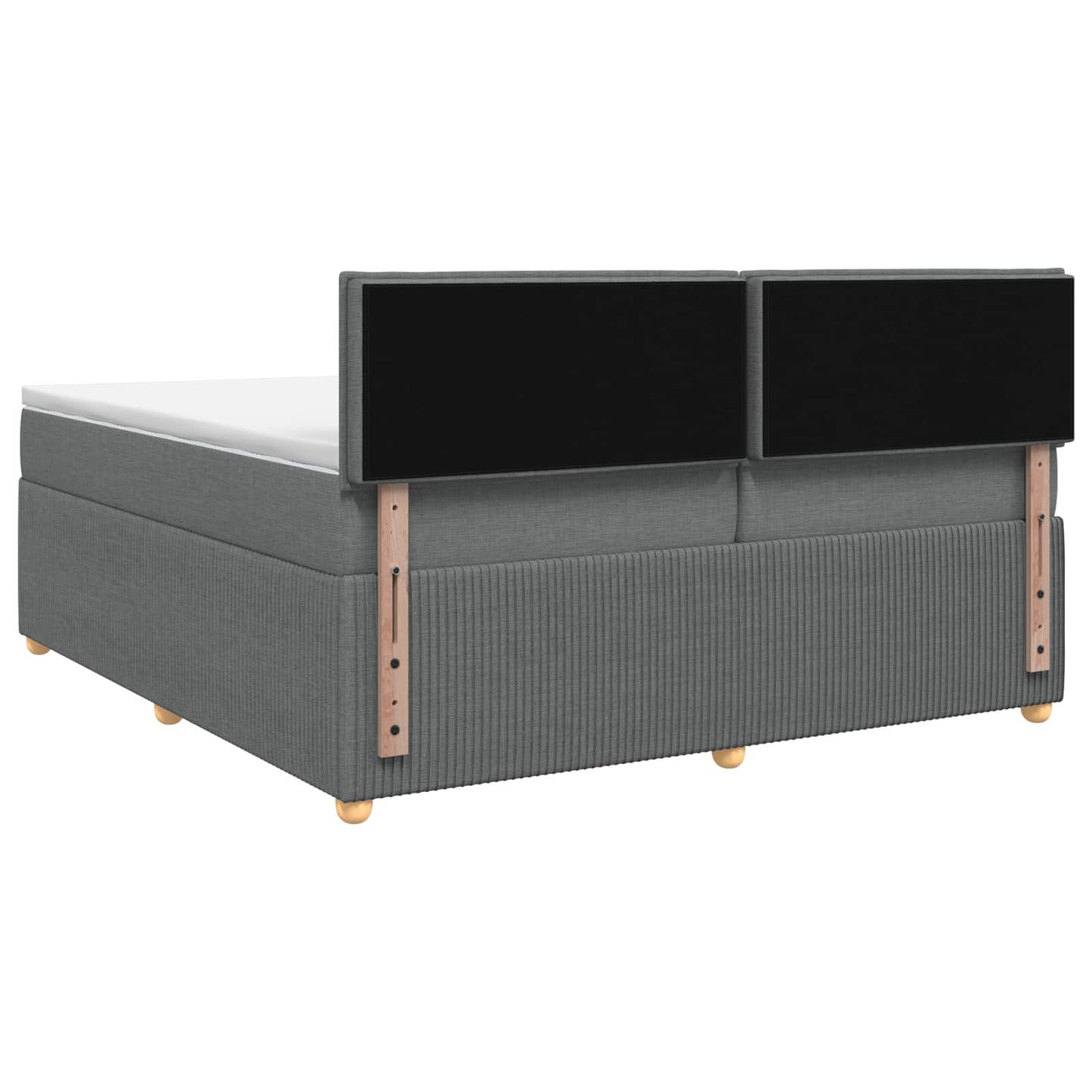 Boxmadras med topmadras Mørkegrå 200 x 200 cm Stof