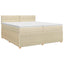Boxmadras med topmadras Cremefarvet 200 x 200 cm Stof