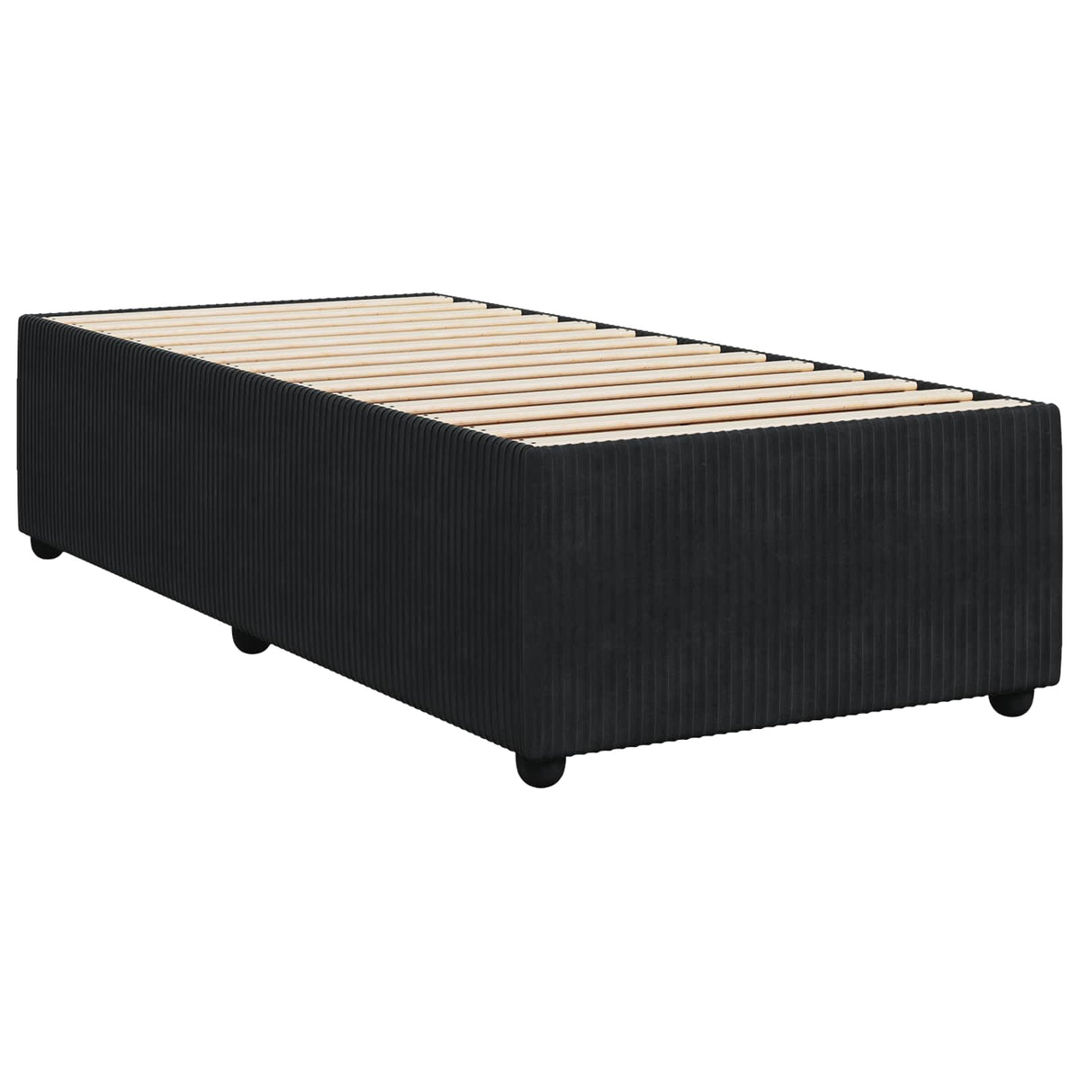 Boxmadras med topmadras med hovedgærde Sort 80 x 200 cm Fløjl