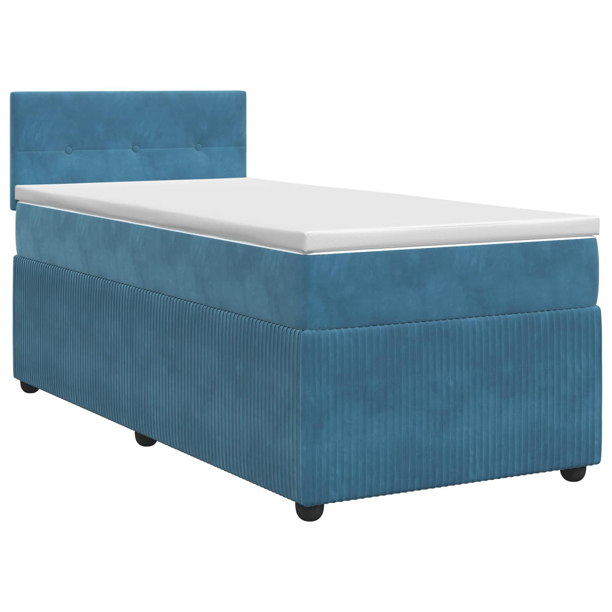 Boxmadras med topmadras Mørk blå 90 x 190 cm Fløjl