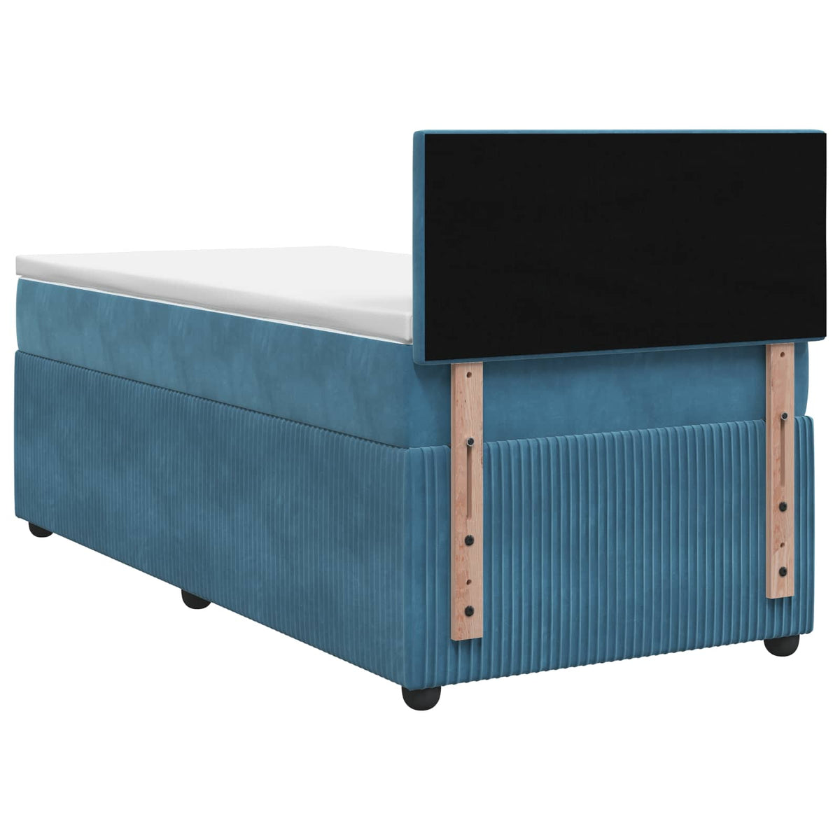 Boxmadras med topmadras Mørk blå 90 x 190 cm Fløjl