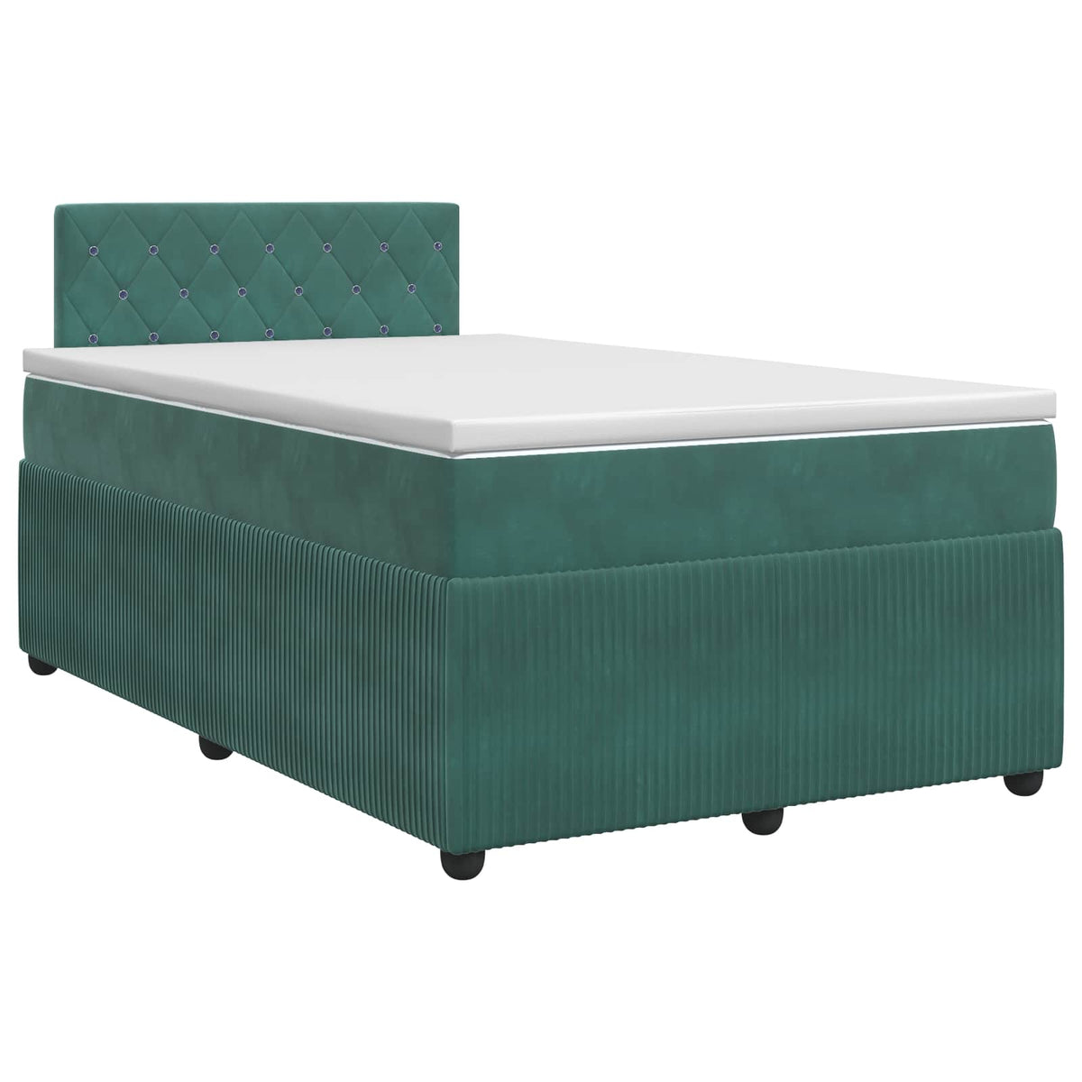 Boxmadras med topmadras Mørkegrøn 120 x 190 cm Fløjl