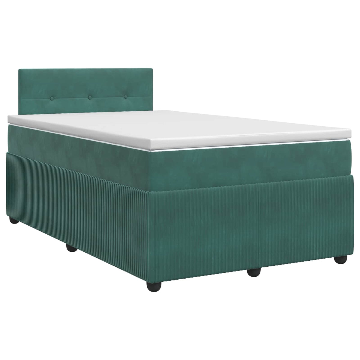 Boxmadras med topmadras Mørkegrøn 120 x 190 cm Fløjl