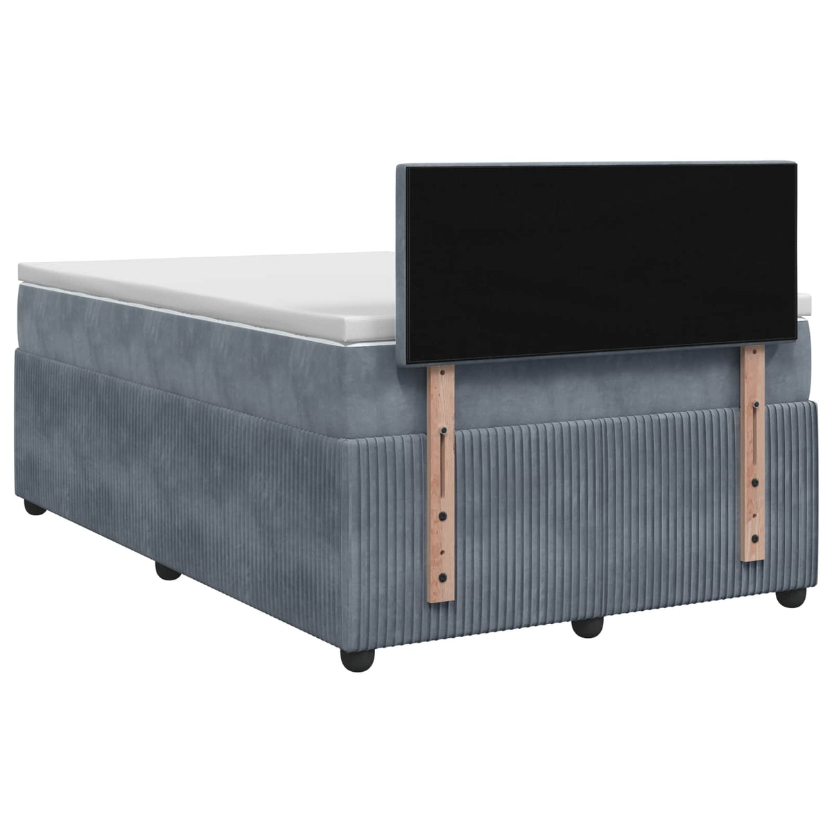 Boxmadras med topmadras Mørkegrå 120 x 190 cm Fløjl