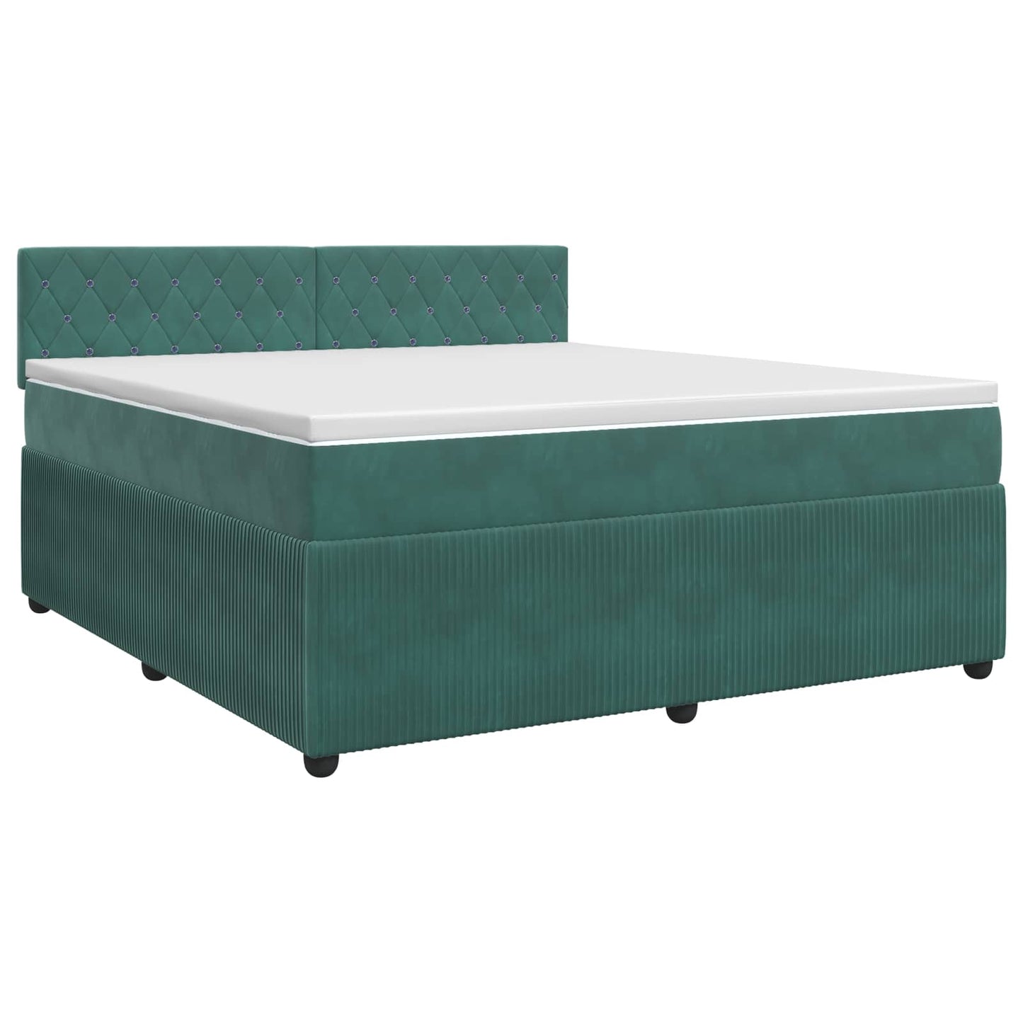 Boxmadras med topmadras Mørkegrøn 140 x 190 cm Fløjl