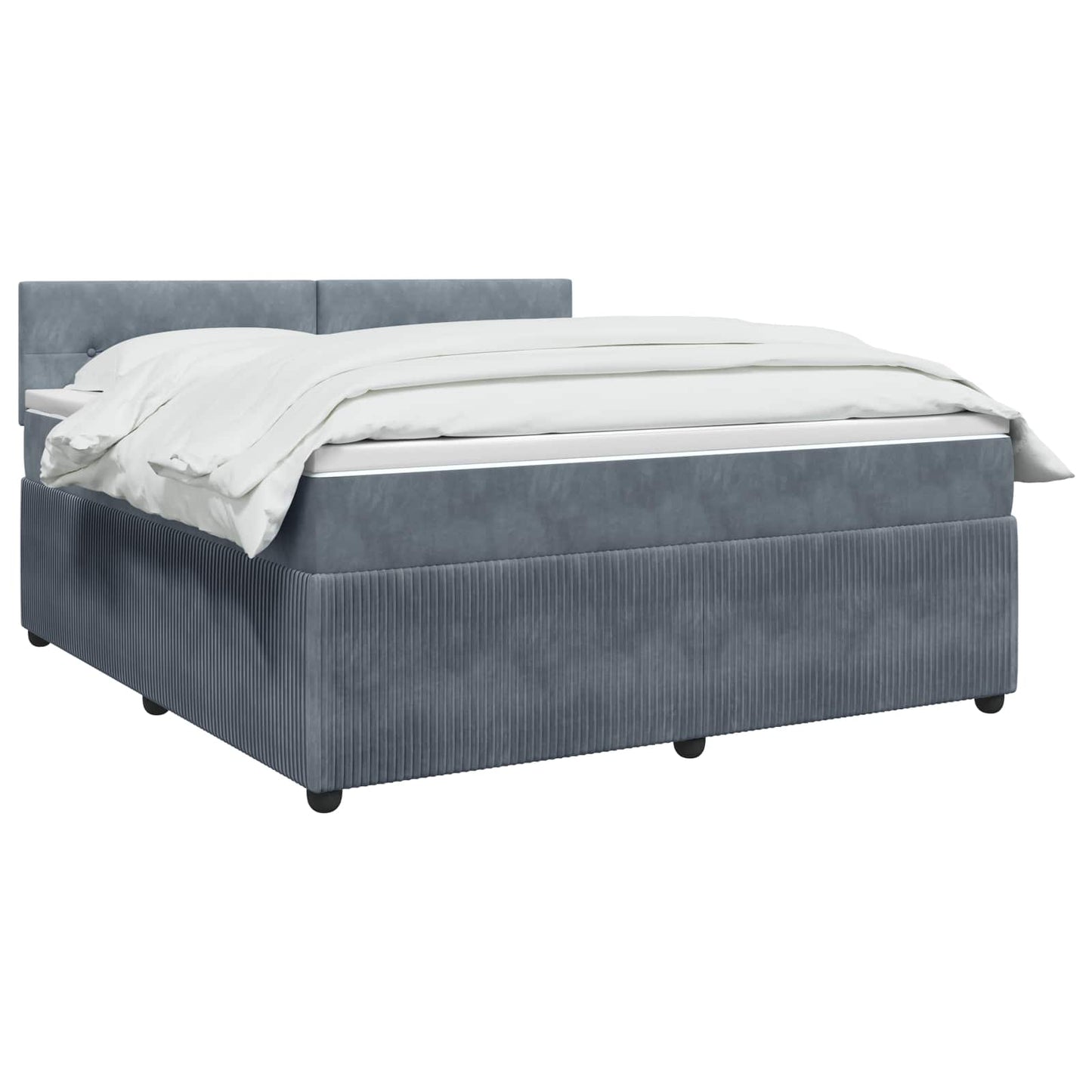 Boxmadras med topmadras Mørkegrå 140 x 190 cm Fløjl