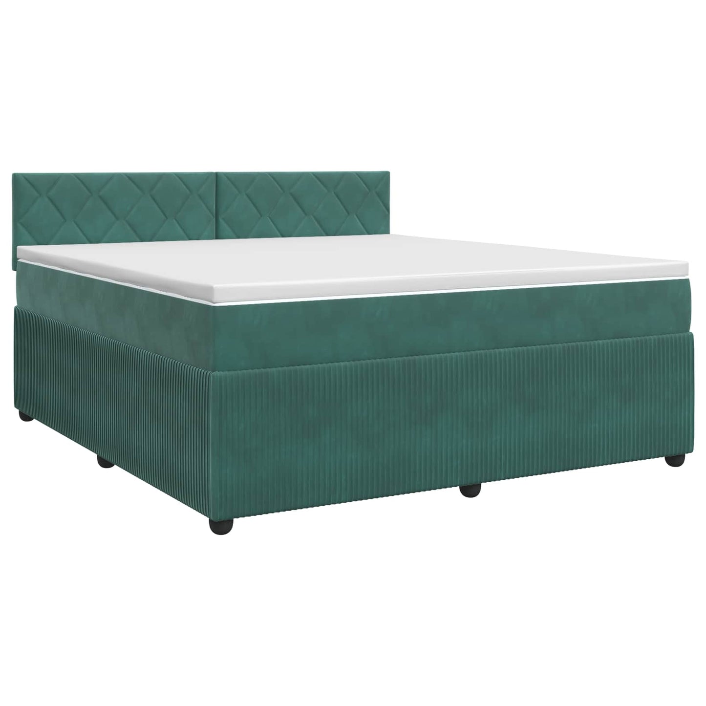 Boxmadras med topmadras Mørkegrøn 140 x 190 cm Fløjl