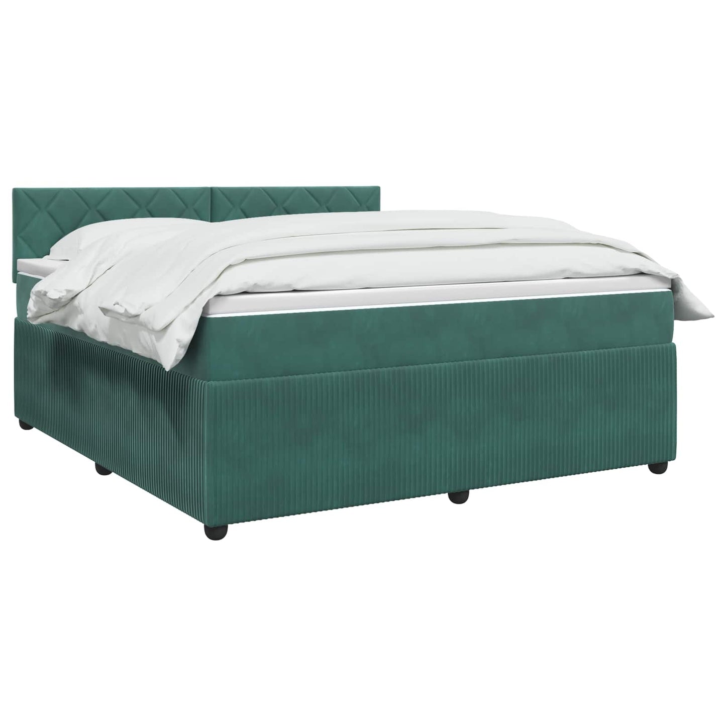 Boxmadras med topmadras Mørkegrøn 140 x 190 cm Fløjl