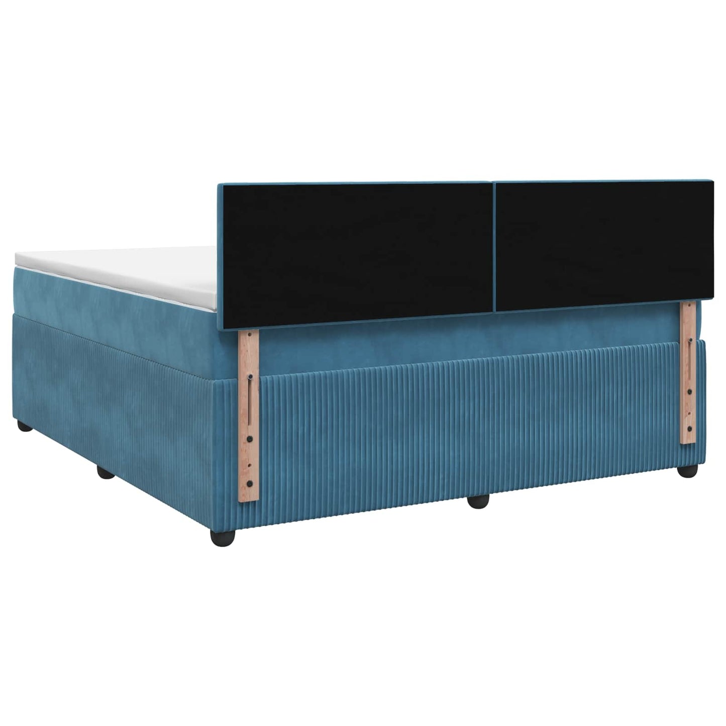 Boxmadras med topmadras Mørk blå 160 x 200 cm Fløjl